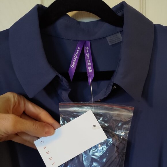 Seraphine NWT dusky cornflower blue maternity dress - US 2 / UK 6 - Picture 2 of 8